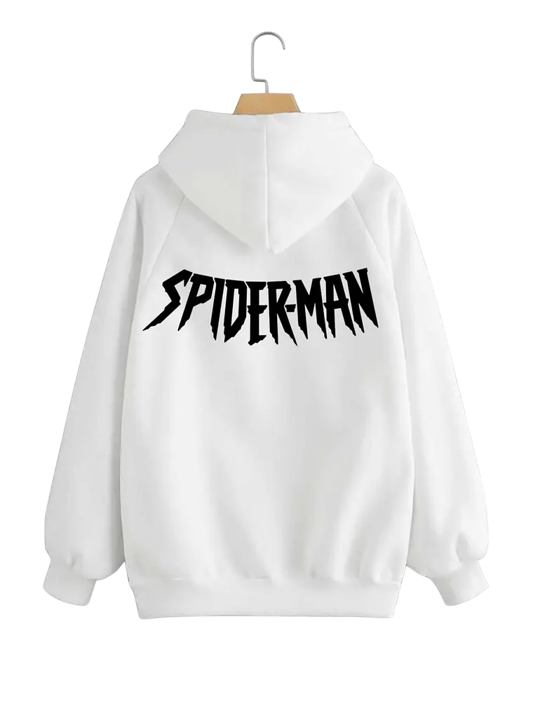 Poleron canguro de algodón - Blanco / Spiderman clasic 2