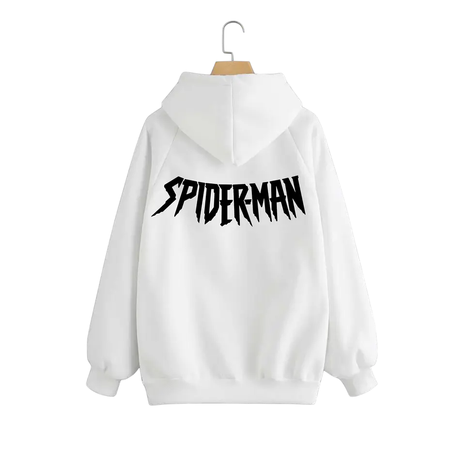 Poleron canguro de algodón - Blanco / Spiderman clasic 2