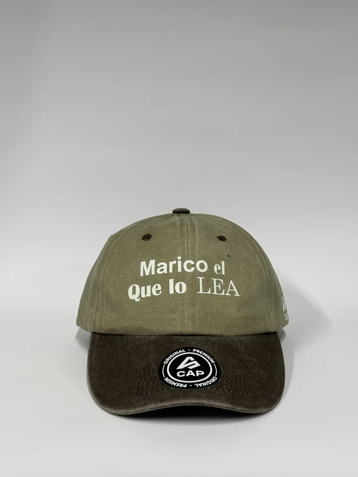 Gorra de lona 6p - Beige x marrón / Marico el que lo lea  1
