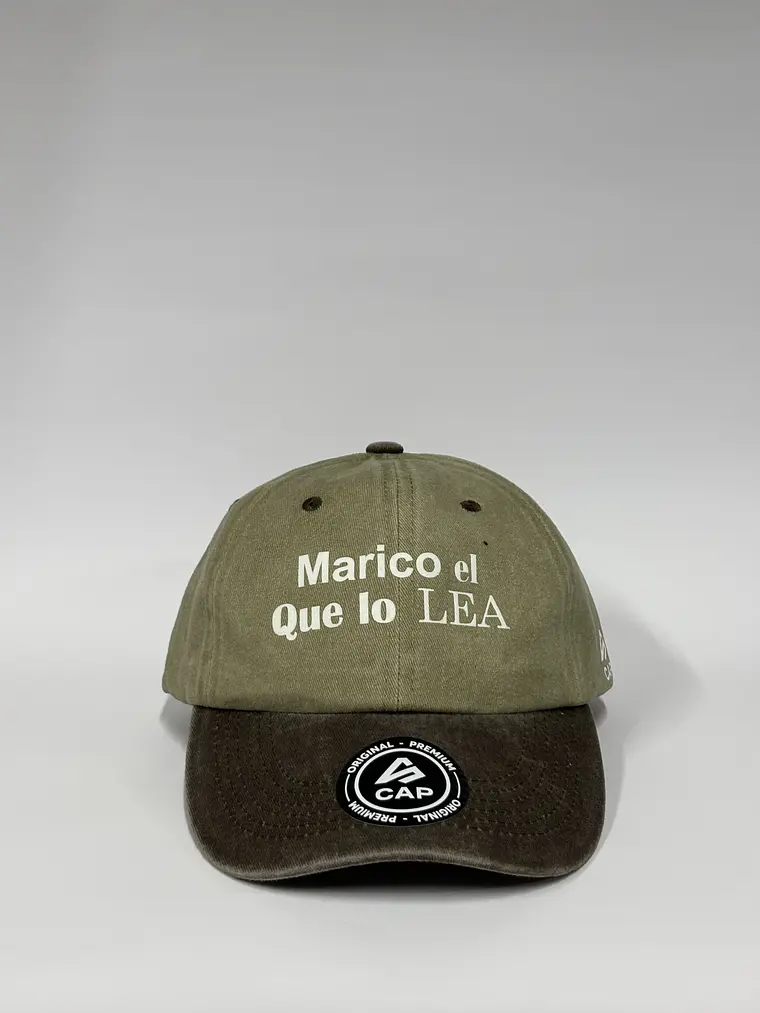 Gorra de lona 6p - Beige x marrón / Marico el que lo lea  1
