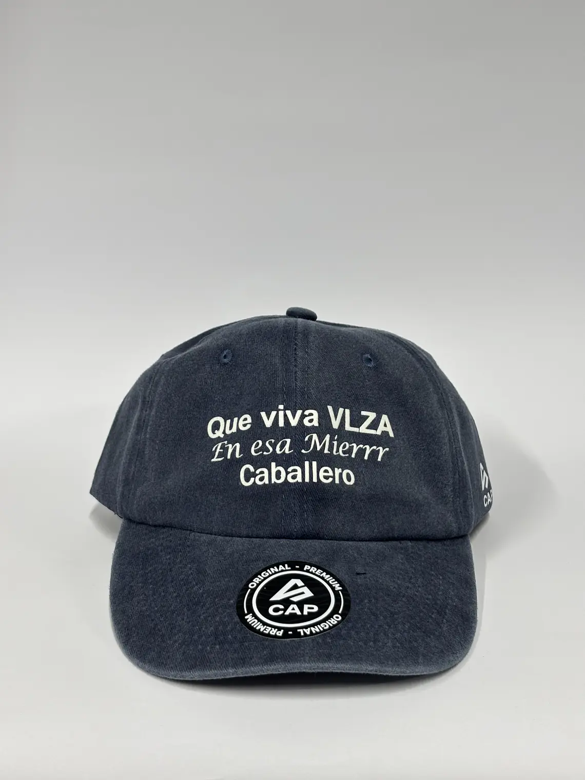 Gorra de lona 6p - Azul jaspeado / Que viva Vzla en esa mierr Caballero  1