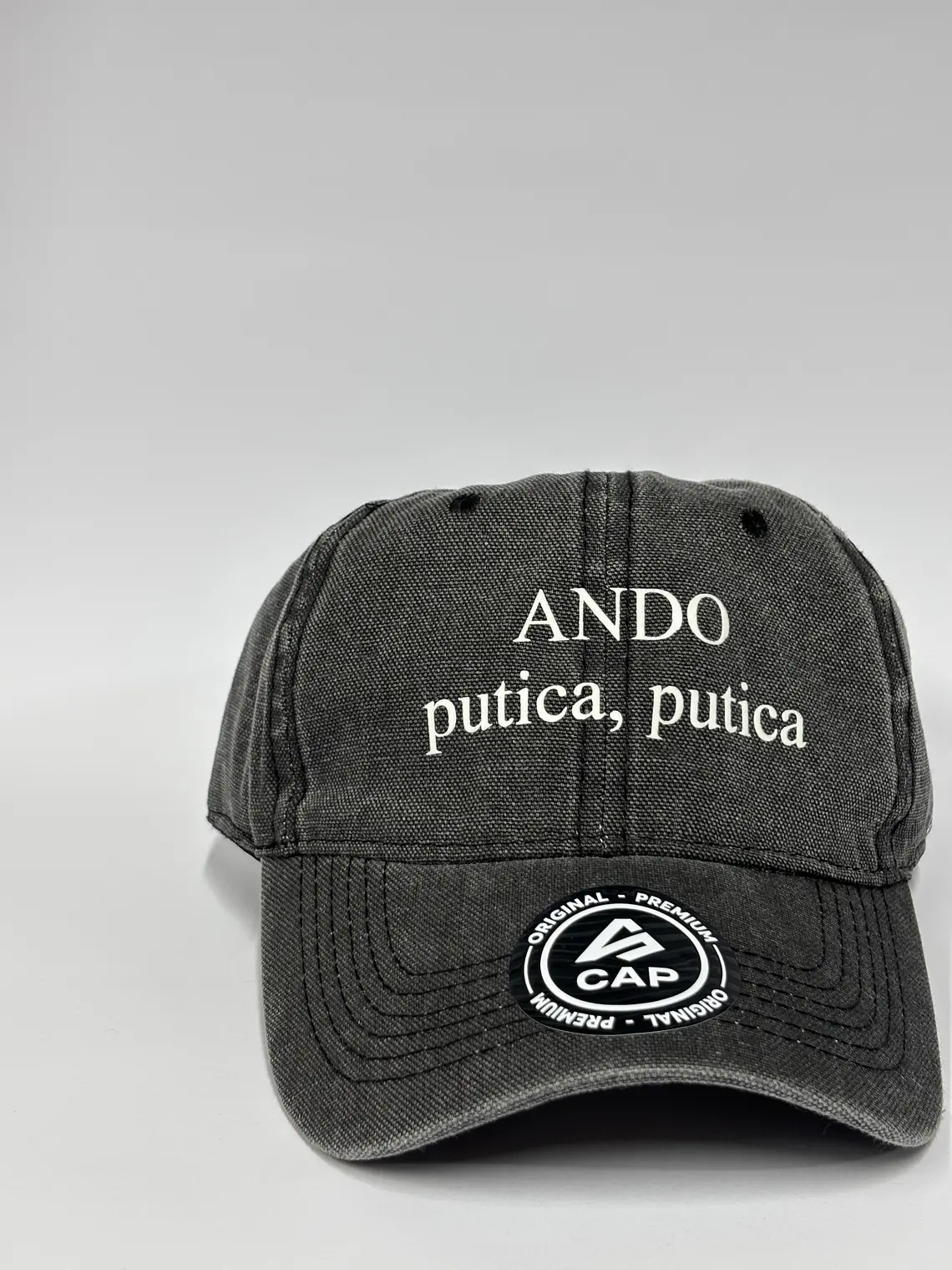 Gorra de lona 6p - Negro jaspeado / Ando putica, putica  4
