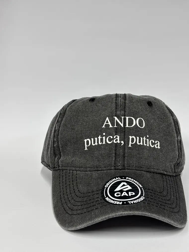 Gorra de lona 6p - Negro jaspeado / Ando putica, putica  4