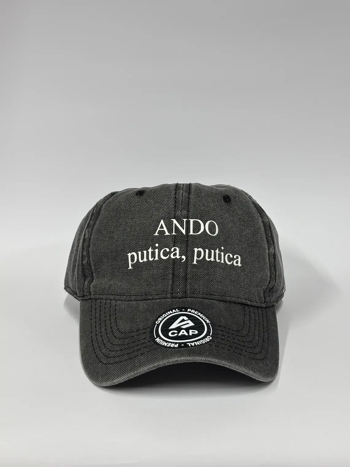 Gorra de lona 6p - Negro jaspeado / Ando putica, putica  1