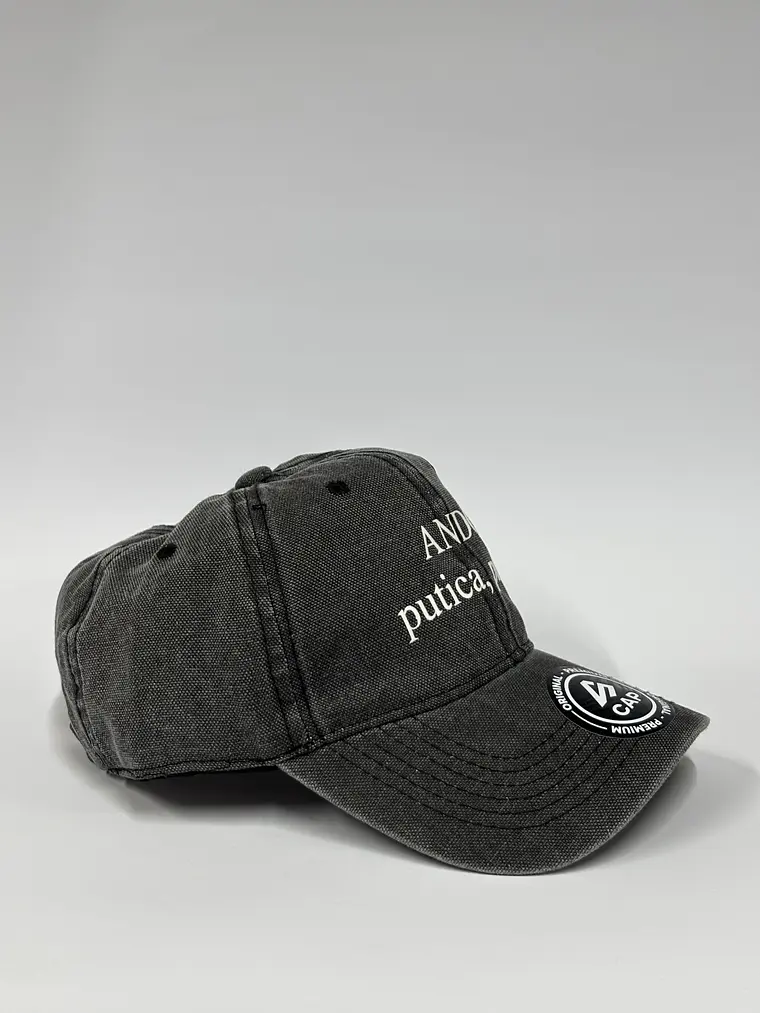 Gorra de lona 6p - Negro jaspeado / Ando putica, putica  2
