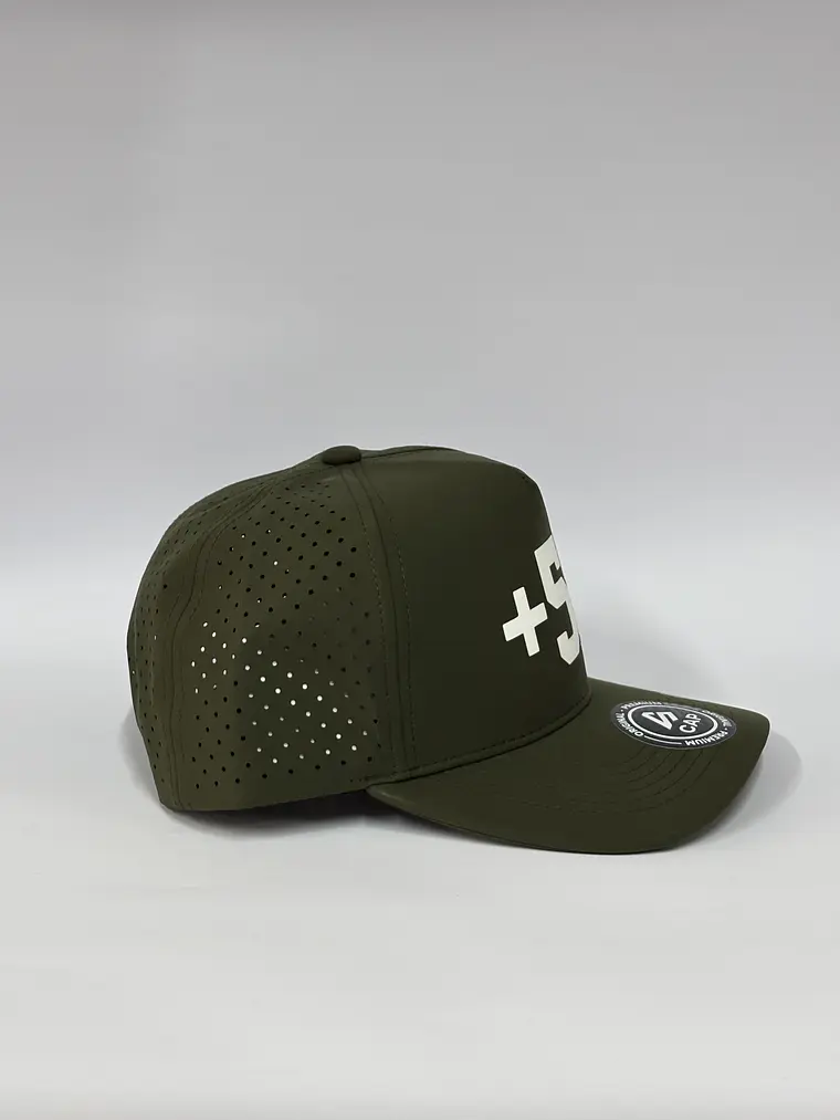 Gorra de lona 5p láser - Verde militar  / +58  2