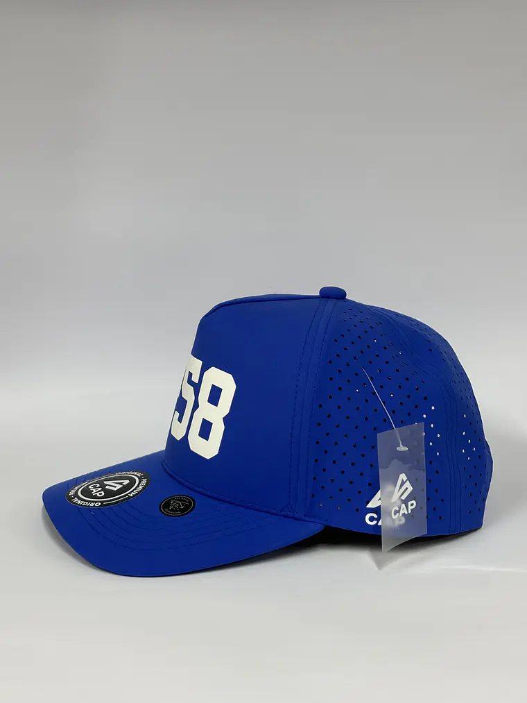 Gorra de lona 5p láser - Azul rey / +58 6