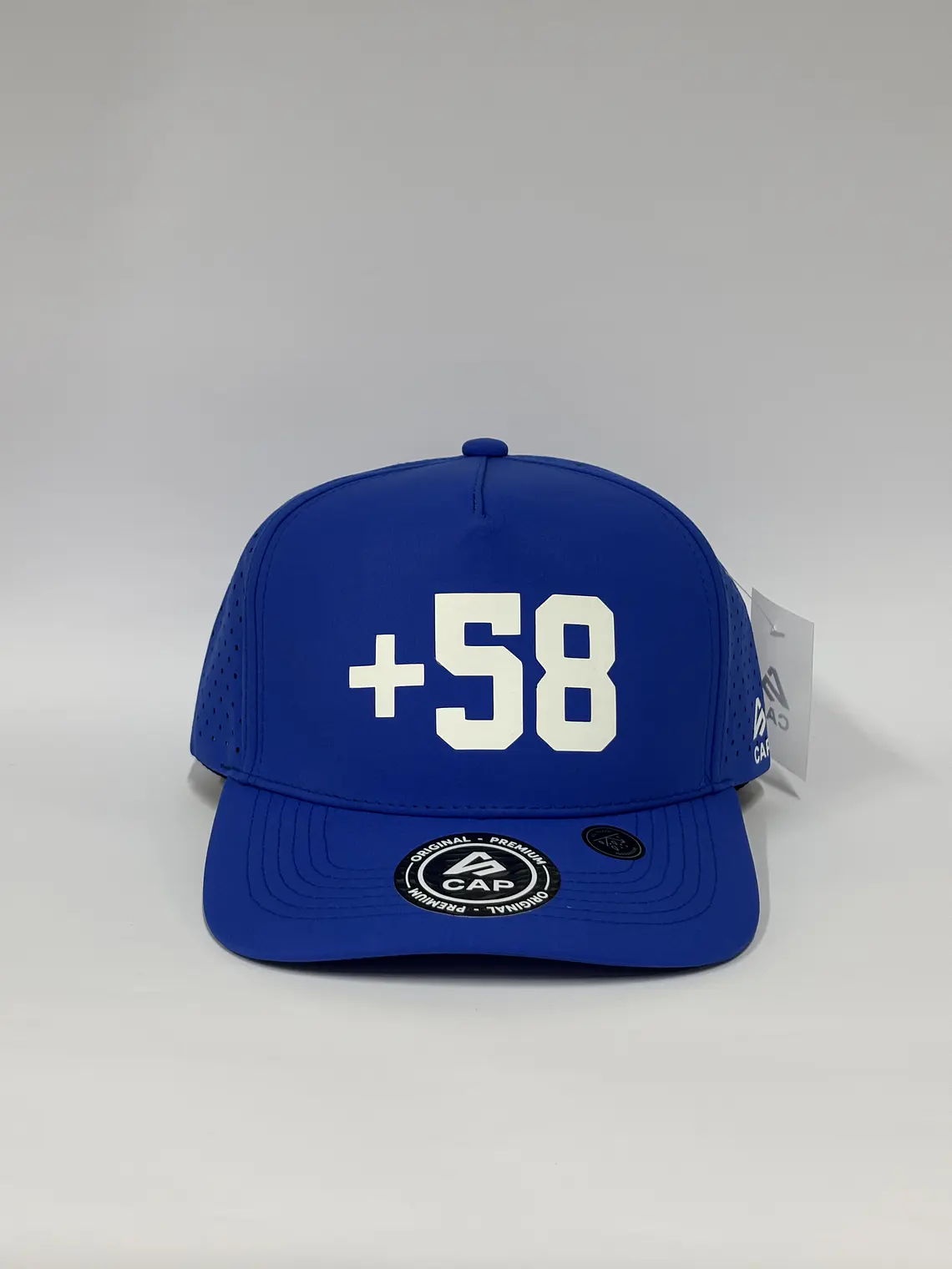 Gorra de lona 5p láser - Azul rey / +58 1