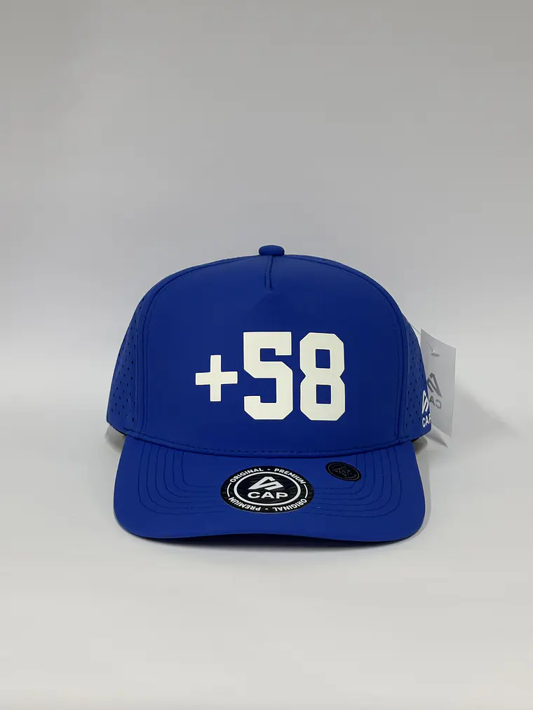 Gorra de lona 5p láser - Azul rey / +58 1