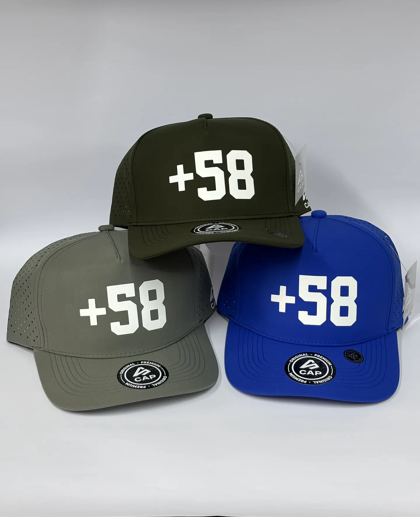 Gorra de lona 5p láser - Azul rey / +58 4