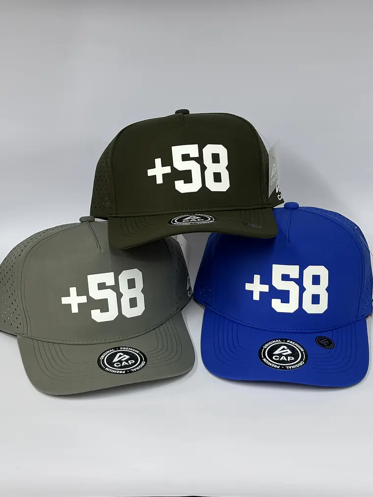 Gorra de lona 5p láser - Azul rey / +58 4