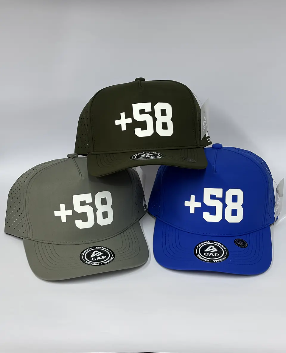 Gorra de lona 5p láser - Azul rey / +58 4