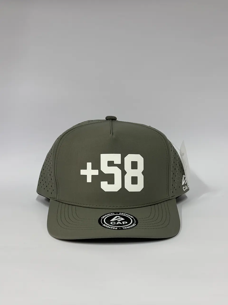 Gorra de lona 5p láser - Gris / +58 1