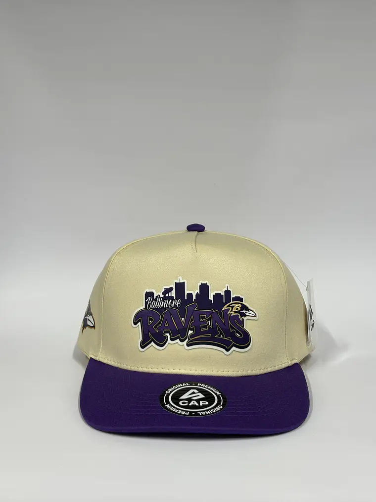 Gorra de lona 5p - Beige x Morado / Ravens  1