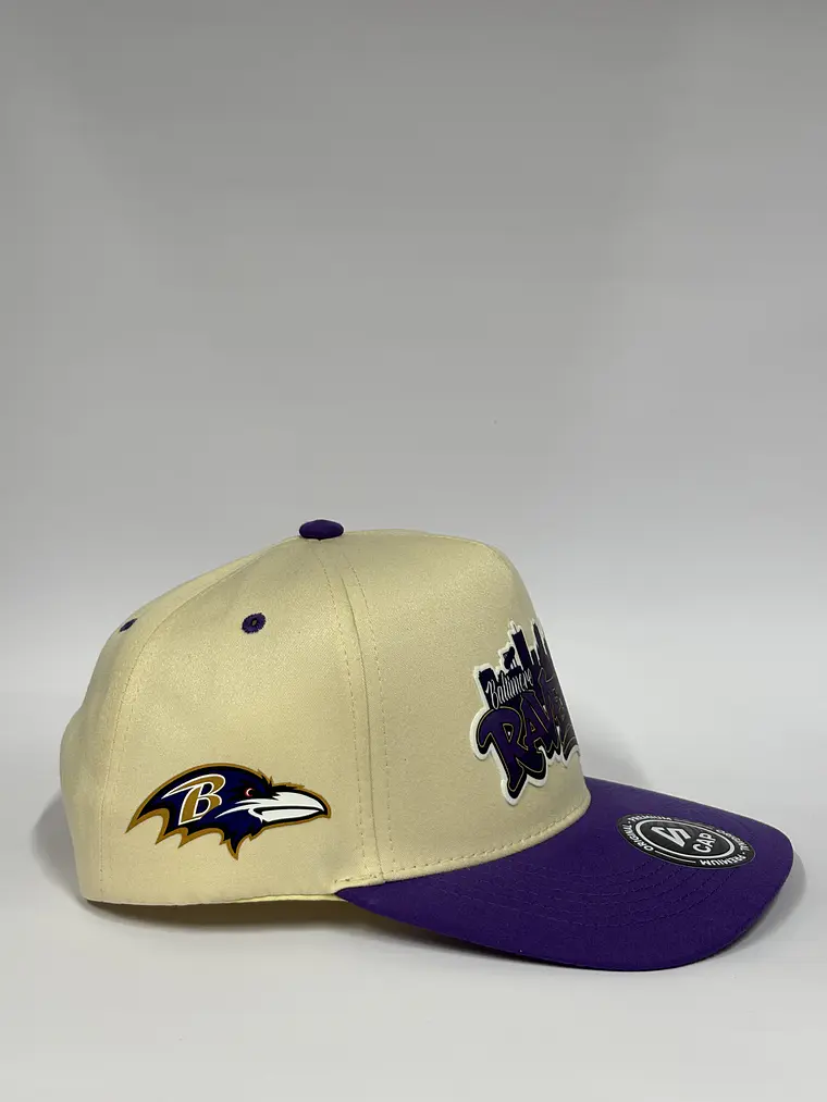 Gorra de lona 5p - Beige x Morado / Ravens  2