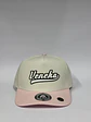 Gorra de lona 5p láser - Blanco x Rosado / Veneka  - Miniatura 1