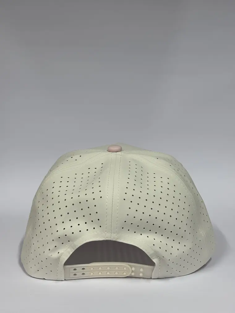 Gorra de lona 5p láser - Blanco x Rosado / Veneka  4