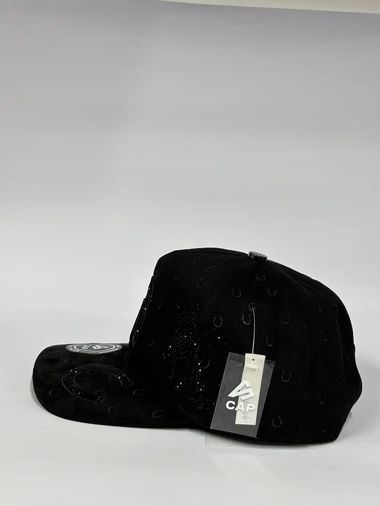 Gorra de lona 5p - Negro / herradura de caballo  3