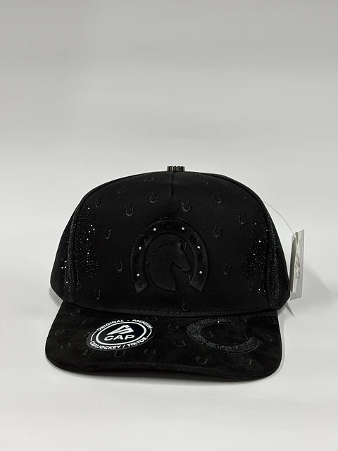 Gorra de lona 5p - Negro / herradura de caballo 