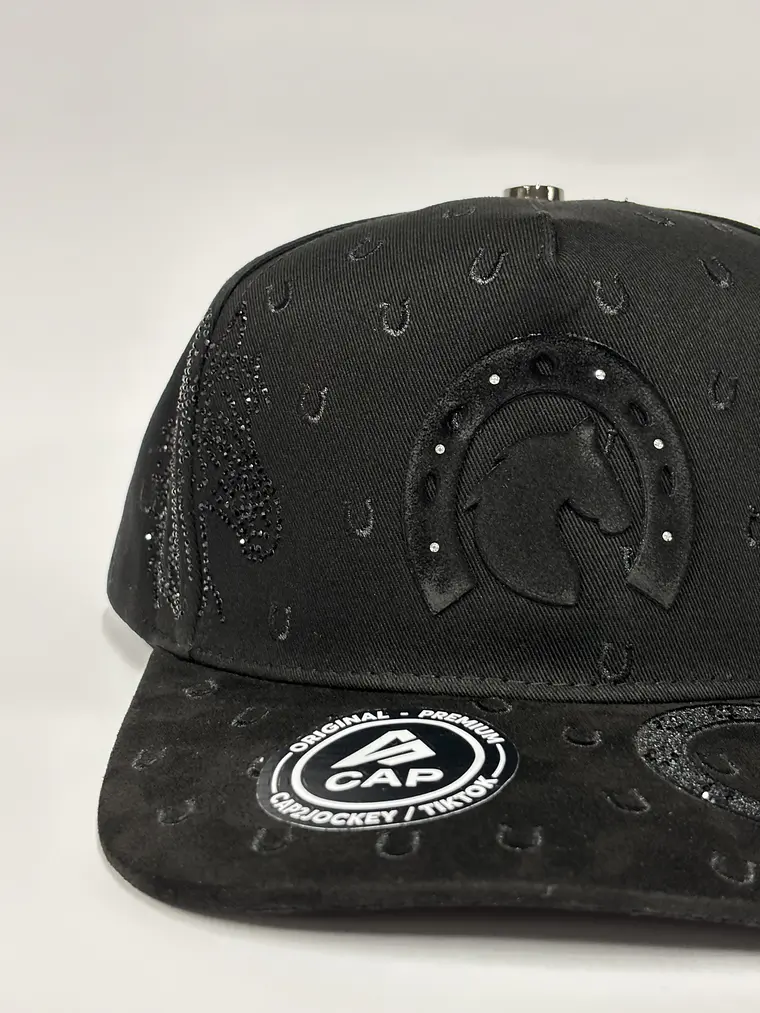 Gorra de lona 5p - Negro / herradura de caballo  5