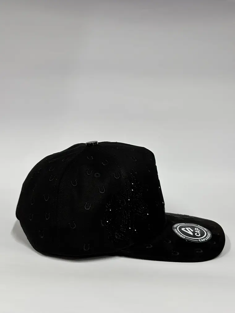 Gorra de lona 5p - Negro / herradura de caballo  2