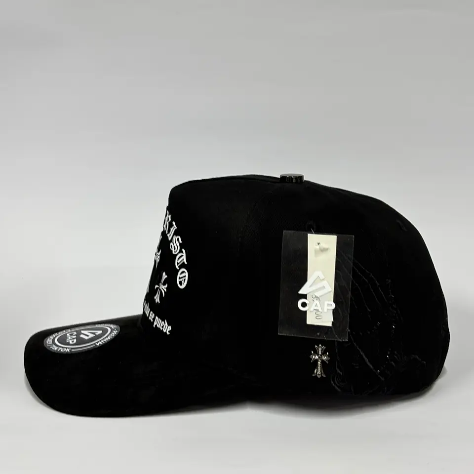 Gorra de lona 5p - Negro / Jesucristo  4