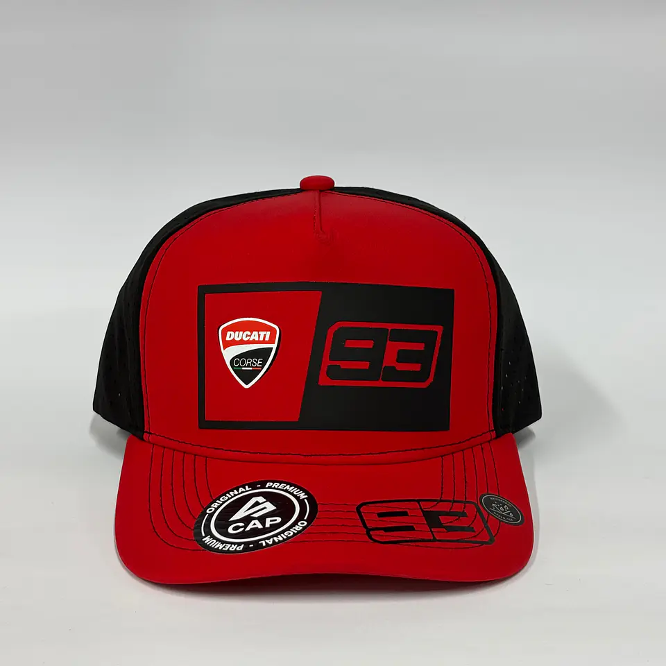 Gorra de lona 5p láser - Rojo x negro / Ducati 93 1