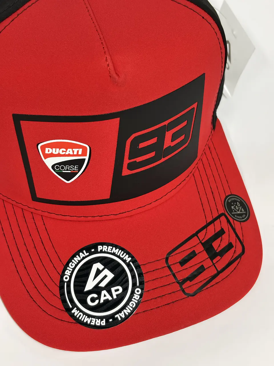 Gorra de lona 5p láser - Rojo x negro / Ducati 93 5