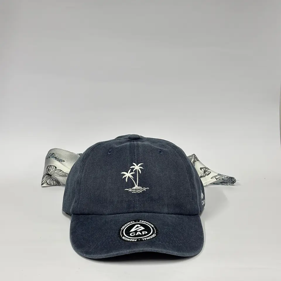 Gorra de algodón 6p - Azul M / Palmera 1