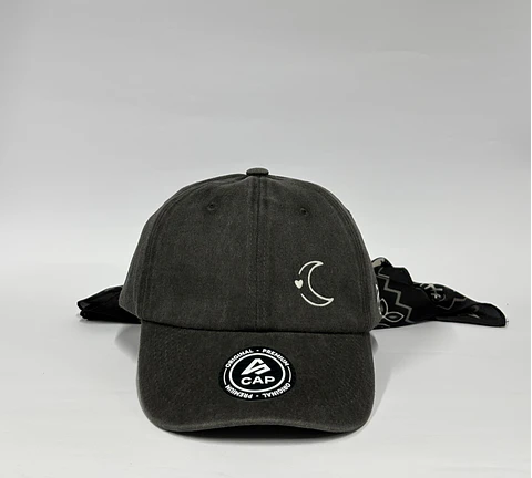 Gorra de algodón 6p - Negro / Luna 