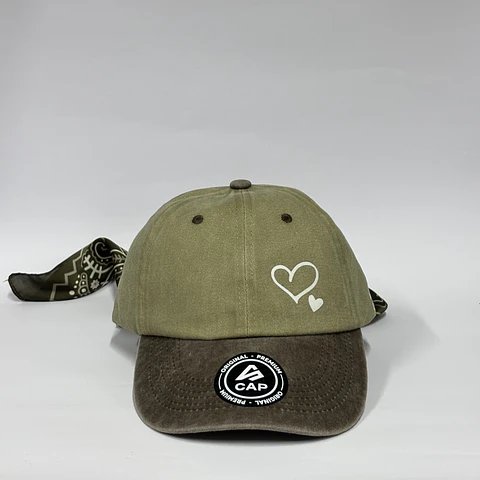Gorra de algodón 6p - Beige x marrón / Corazónes ❤️