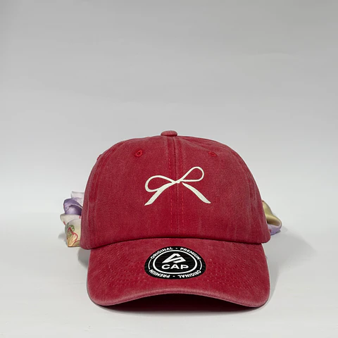 Gorra de algodón 6p - Rojo / lazos 🎀