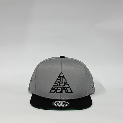 Gorra de lona 6p plana - Gris x Negro / Canserbero clasic