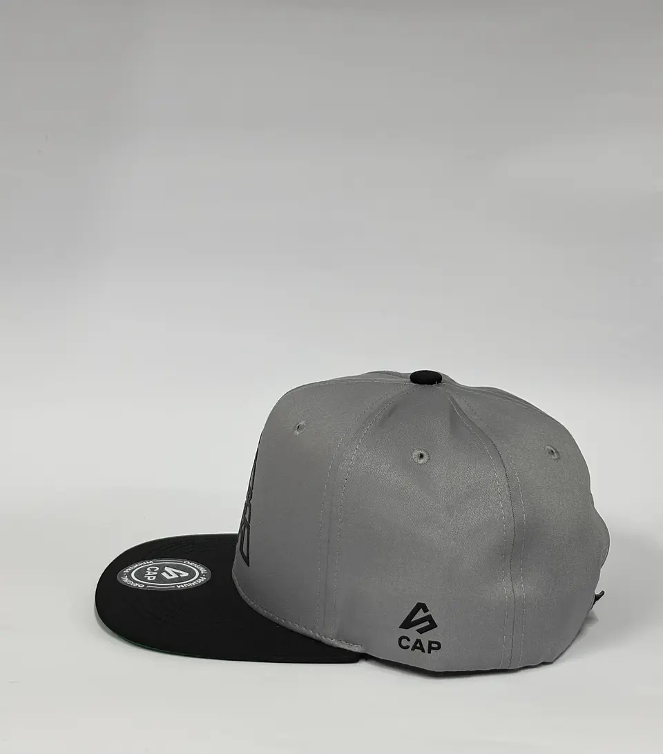 Gorra de lona 6p plana - Gris x Negro / Canserbero clasic 3