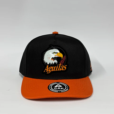 Gorra de lona 5p - Negro x Naranja / Aguilas del Zulia Black 
