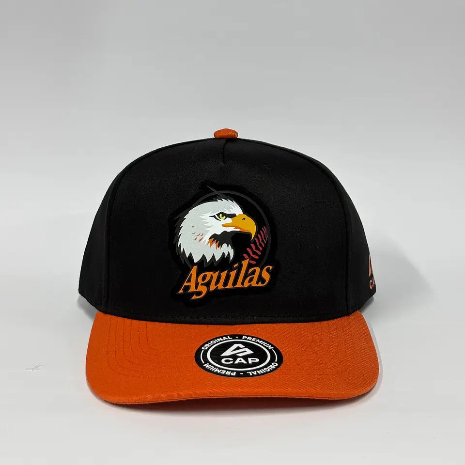 Gorra de lona 5p - Negro x Naranja / Aguilas del Zulia Black  1