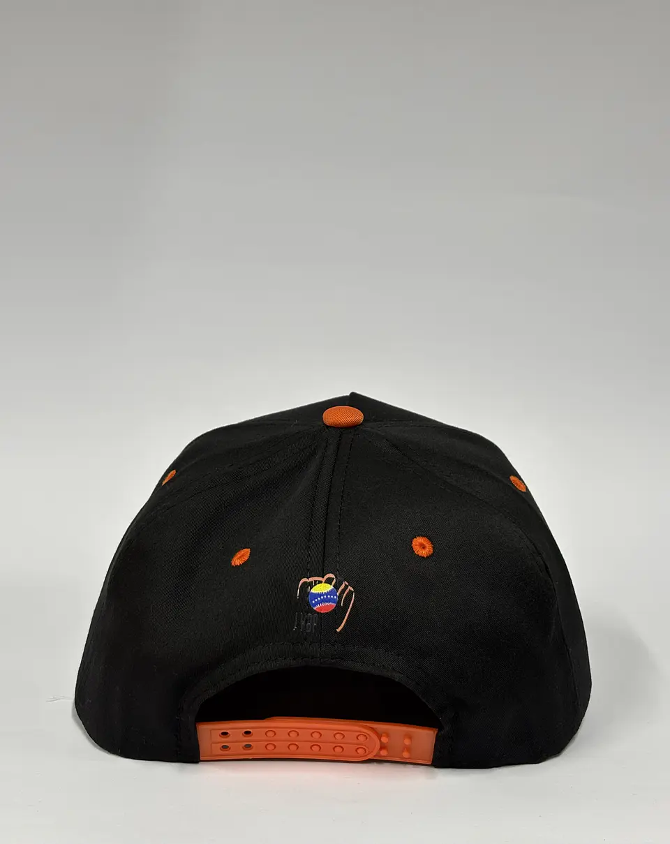 Gorra de lona 5p - Negro x Naranja / Aguilas del Zulia Black  4