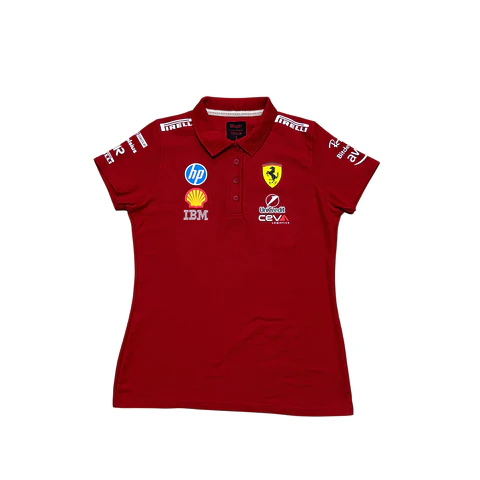Polera pique de algodón - Rojo / Escudería Ferrari 