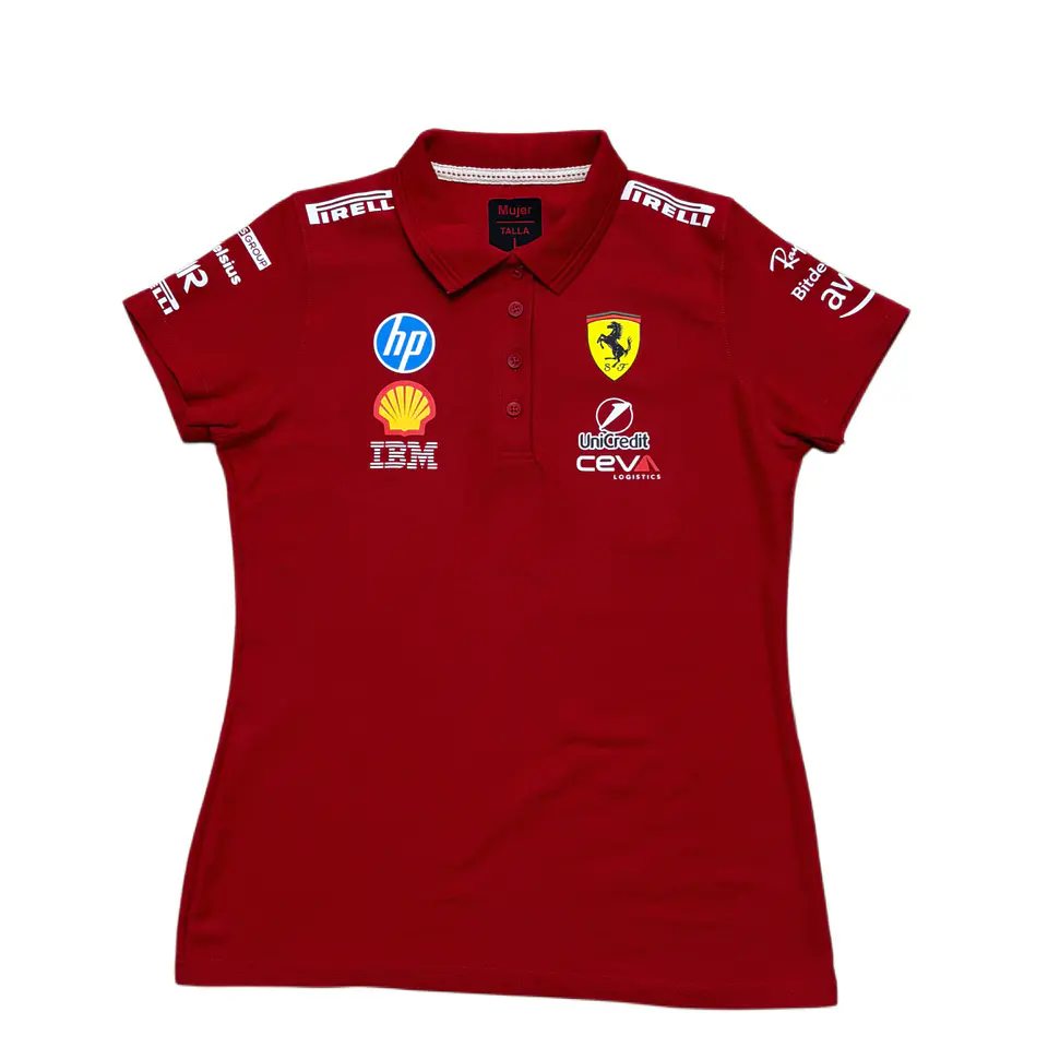 Polera pique de algodón - Rojo / Escudería Ferrari  1