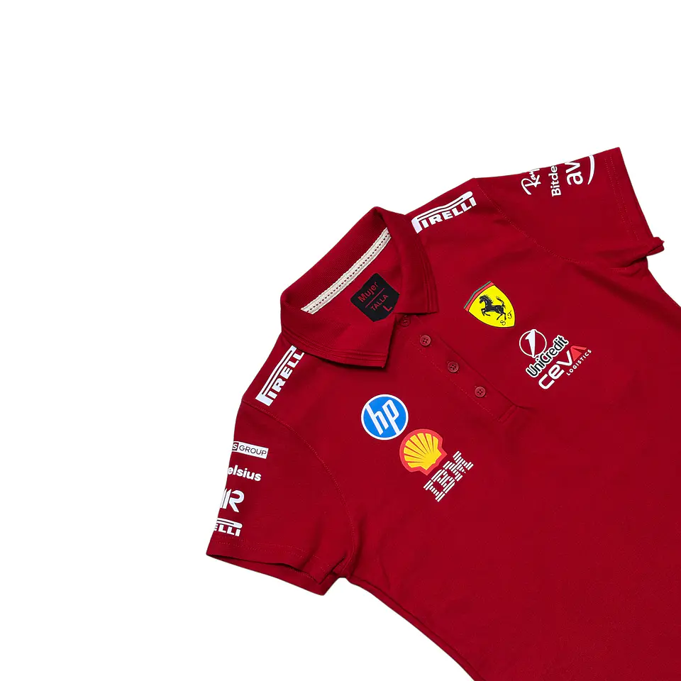 Polera pique de algodón - Rojo / Escudería Ferrari  4