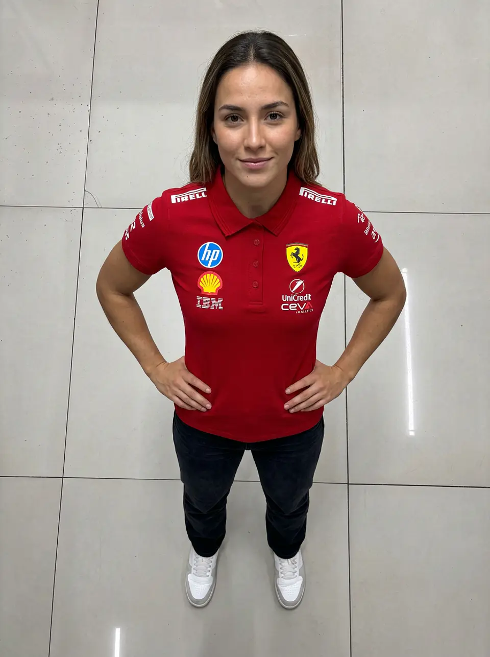 Polera pique de algodón - Rojo / Escudería Ferrari  5