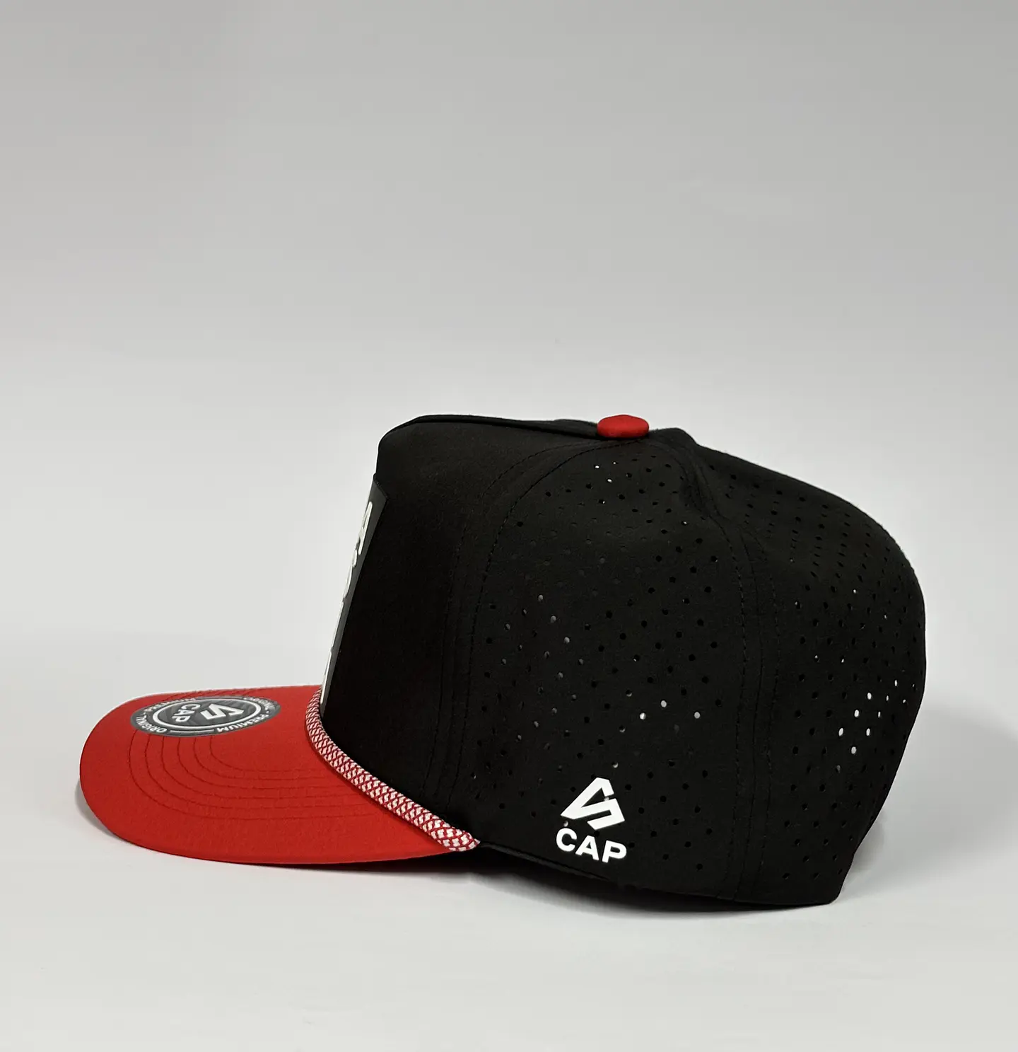 Gorra de lona 5p láser - Negro x rojo / Vzla país candela  5