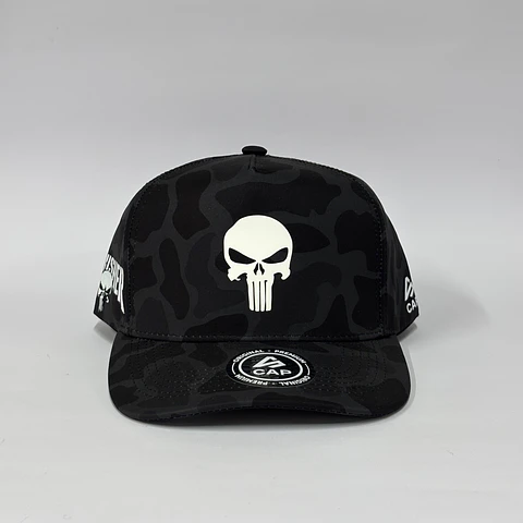 Gorra de lona 5p - Camuflaje Negro / Punisher