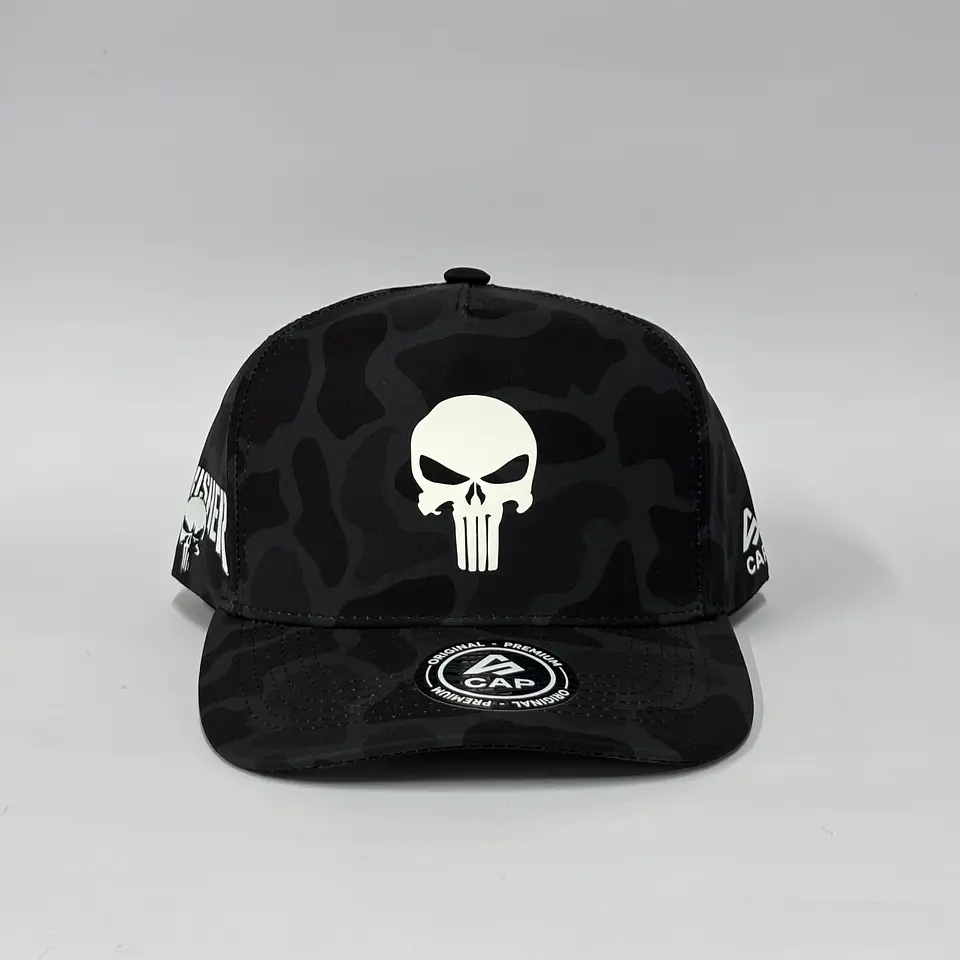Gorra de lona 5p - Camuflaje Negro / Punisher 1