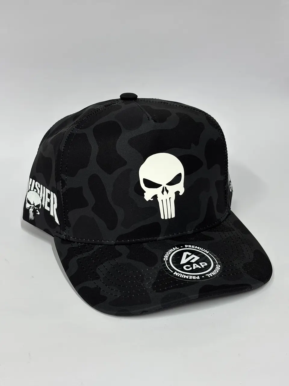 Gorra de lona 5p - Camuflaje Negro / Punisher 2