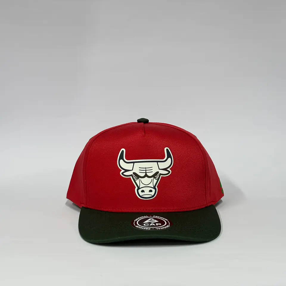 Gorra de lona 5p - Rojo x Verde / Chicago Bull  1