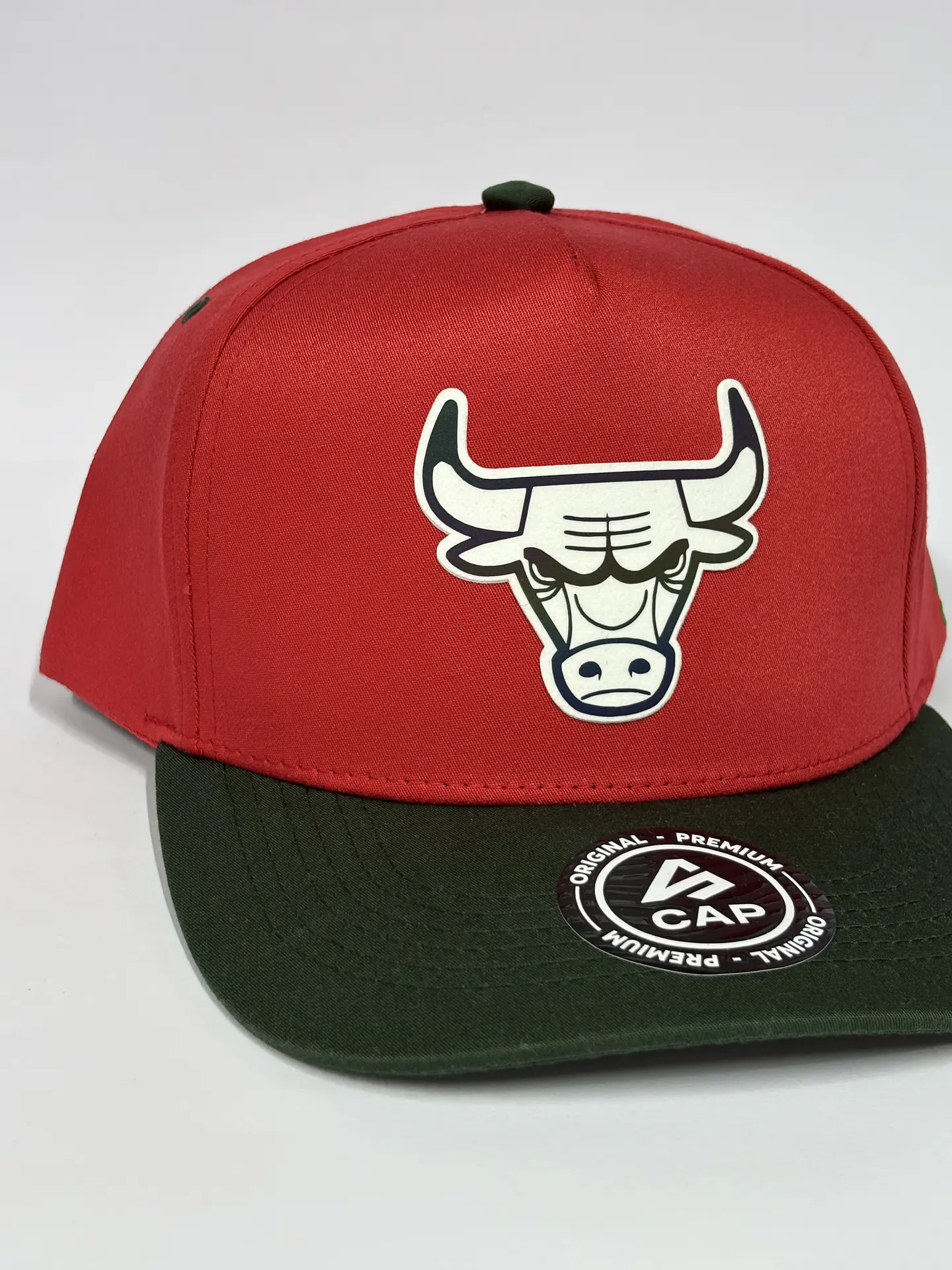 Gorra de lona 5p - Rojo x Verde / Chicago Bull  2