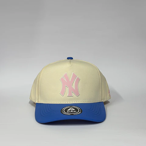 Gorra de lona 5p - Beige x Azul R / New York City 