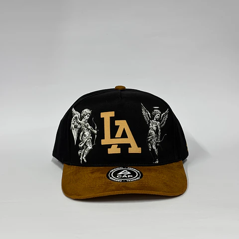 Gorra de lona 5p - Negro x Marrón / LA 