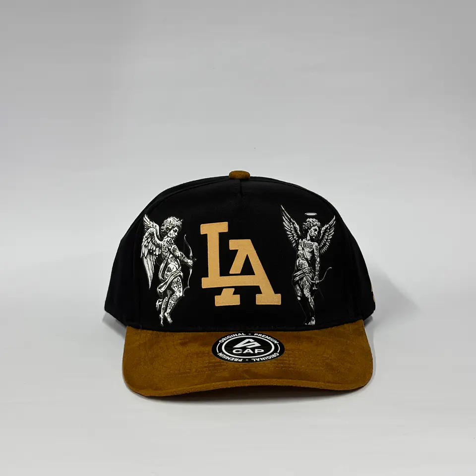 Gorra de lona 5p - Negro x Marrón / LA  1